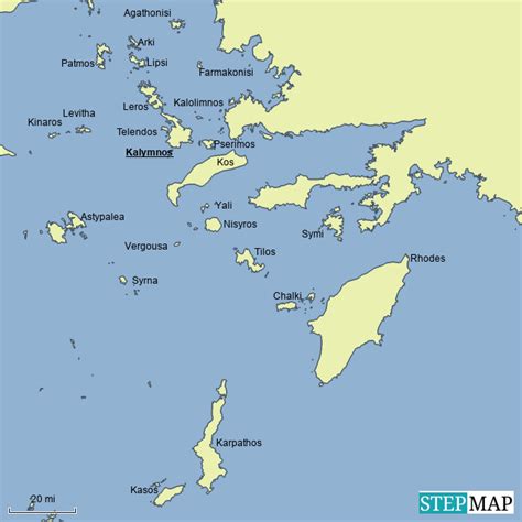 StepMap - Map Of Dodecanese Islands - Landkarte für Greece