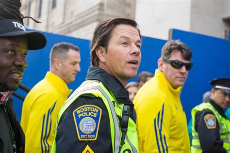 Mark Wahlberg Films Scene at Boston Marathon Finish Line