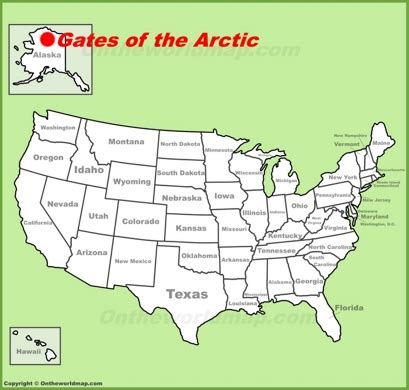 Gates of the Arctic Maps | USA | Maps of Gates of the Arctic National ...