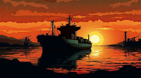 Cargo Ship Silhouette Stock Photos, Images and Backgrounds for Free ...