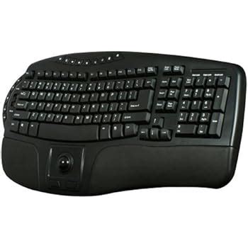 Amazon.com: Wireless Ergonomic Keyboard with Trackball: Computers ...