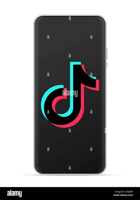 Tiktok logo icon on smartphone screen. Vector illustration white ...