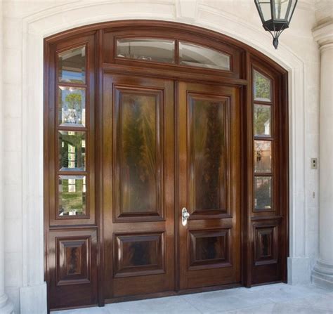 Custom Arched Double Entry Door with Beveled Glass - Traditional ...