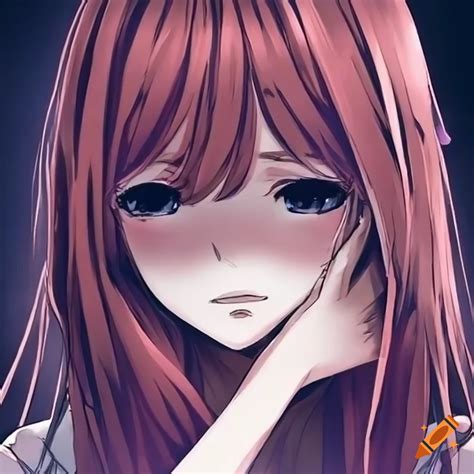 Image of a sad anime girl on Craiyon