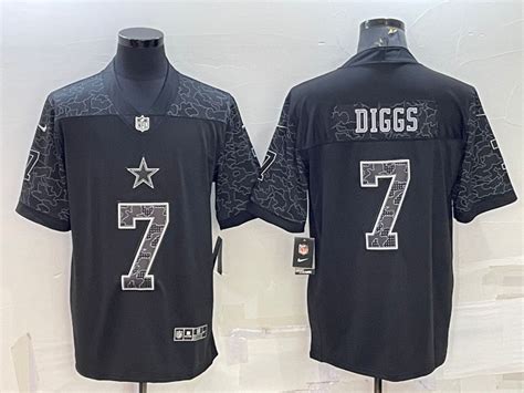 Nike Cowboys 7 Trevon Diggs Black RFLCTV Limited Jersey