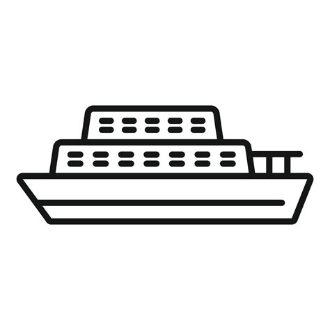 Ferry boat dock icon outline vector. Water sea 15155318 Vector Art at ...