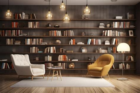 Premium AI Image | Bookshelf with books in a modern library