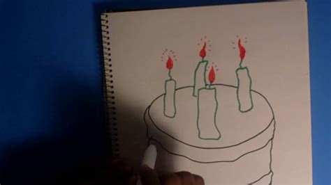 How To Draw a Birthday Cake and Candles - YouTube