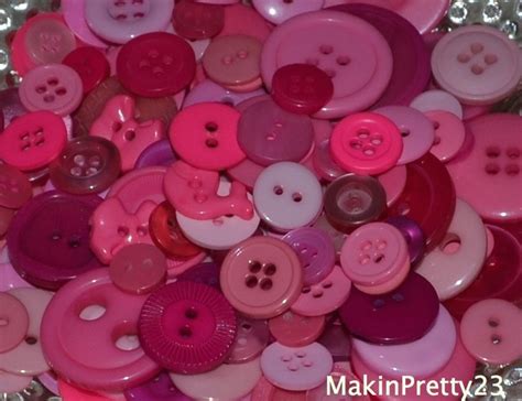 Pink Buttons Mixed Bulk Choose Your Quantity 50 or 100, Assorted Sizes, Sewing Buttons ...