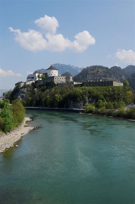 Festung Kustein in Tyrol, Austria - Mighty Kufstein Fortress towers high above the charming ...