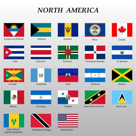 Set Of Flags From North America #1 Stock Illustration - Illustration of background, north: 28912282