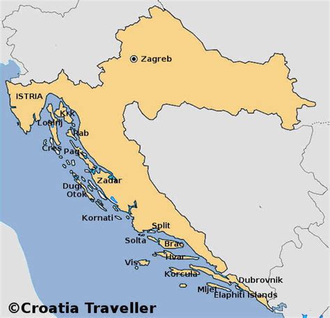 A map of Croatian Islands