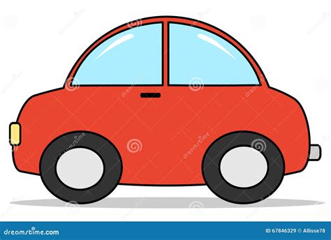 Red Cartoon Car Illustration Stock Vector - Illustration of cartoon, design: 67846329