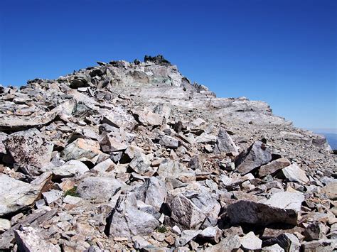 Jagged rocks at the summit of Mount Dana: Mount Dana Trail, Yosemite National Park, California