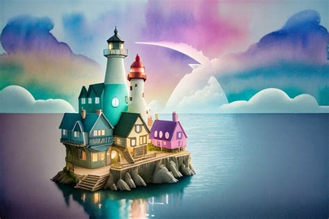 ArtStation - Colorful and Beautiful Lighthouse | Artworks