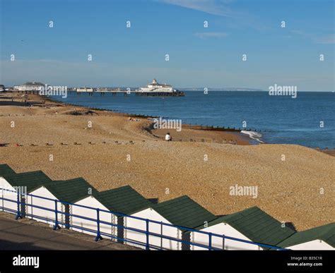 Eastbourne beach and pier Stock Photo - Alamy