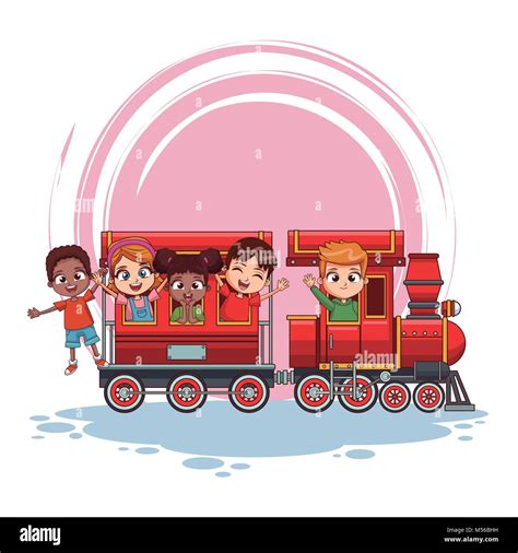 En tren de dibujos animados para niños Imagen Vector de stock - Alamy