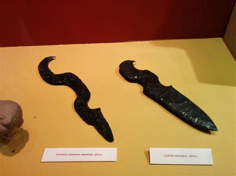 Eccentric obsidian blade from Jalisco. In the Museo Regional de ...