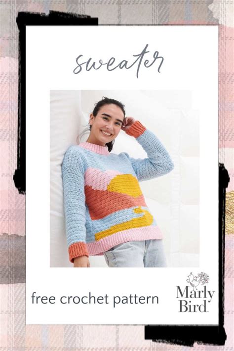 Half Double Crochet Intarsia Sweater Free Pattern - Marly Bird