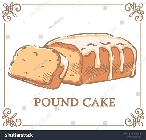 Traditional Dessert Pound Cake Vector Illustration Stock Vector ...