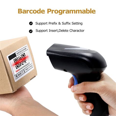 Programmable 1D 2D Barcode Scanner (USB + Wireless, Built-in 1500mAh ...