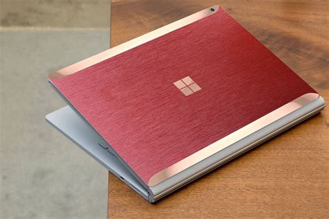 Brushed Red and Rose Gold Edge Vinyl Skin Microsoft Surface Pro X ...