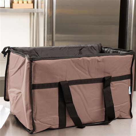 Insulated Food Delivery Bag, Brown, Nylon - WebstaurantStore