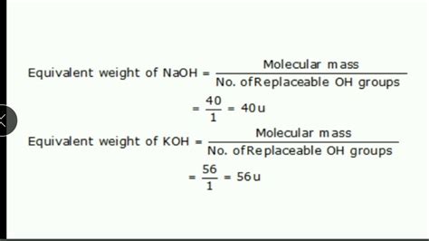 Formula Equivalent Weight / EQUIVALENT WEIGHT | Mole concepts | simple ...