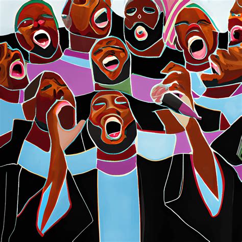 A Portrait of a Black Gospel Choir Singing in the Style of Romare ...