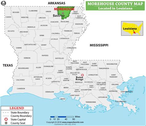 Morehouse Parish Map, Louisiana