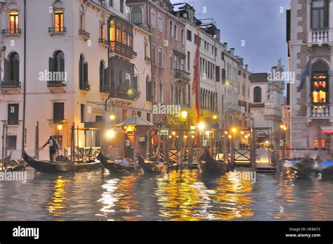 Grand Canal at night Stock Photo - Alamy