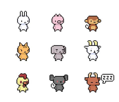 Animal Sprites (Nov 2014) by emimonserrate on DeviantArt