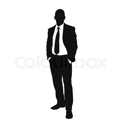 Vector business man black silhouette ... | Stock vector | Colourbox