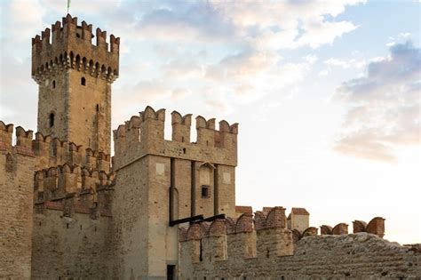 Premium Photo | Sirmione italy castle on garda lake scenic mediaeval ...