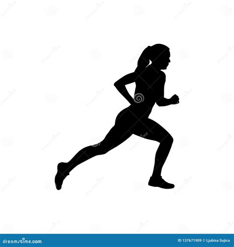 Healthy Running, Silhouette Healthy Runner, Abstract Running Woman ...