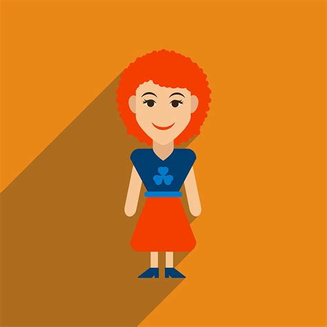 Flat web icon with long shadow Irish woman vector eps ai | UIDownload