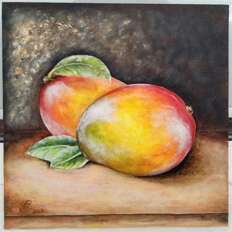 Mango painting Fruit painting original painting acrylic on | Etsy