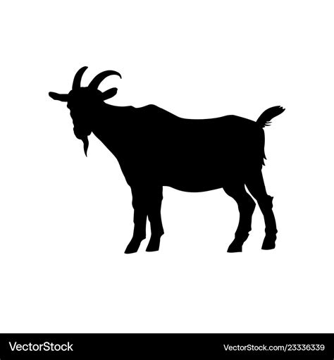 Goat standing silhouette Royalty Free Vector Image