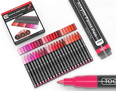 Amazon.com : 22 Flexible Brush Tip Acrylic Paint Pens Markers Set 1-7mm ...