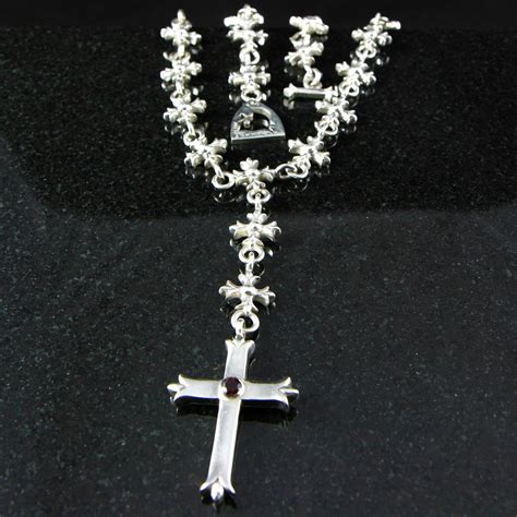 Templar Rosary Necklace with Large Budded Cross Pendant – JL McKinney Designs