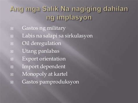 Ilagay Ang Mga Dahilan Ng Implasyon Sa Bilog At Bigyan Ito Ng - Mobile Legends