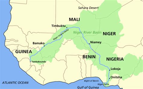 Niger river basin Map • mappery