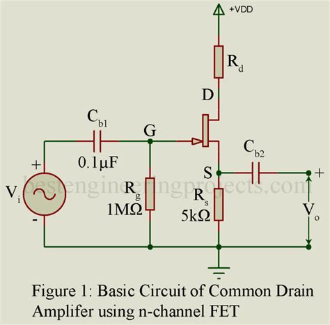 Common Drain Amplifier using FET - Engineering Projects