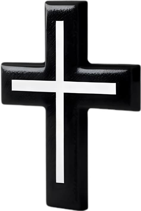 AI generated Black Christian cross icon design in a minimalist style. 41330728 PNG