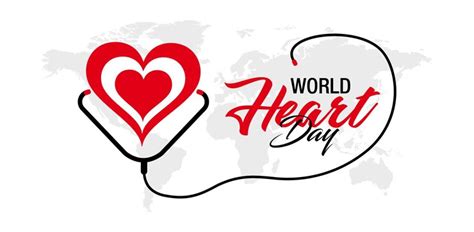 Premium Vector | World Heart Day With Red Heart Design Template. World Heart Day Template Design