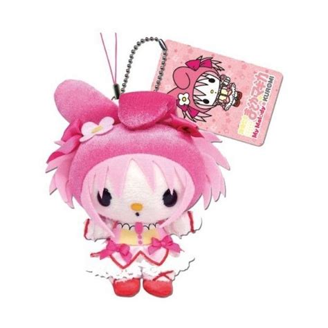 Magical Girl Madoka Magica and My Melody collabolation goods Plush... (420 SEK) liked on ...