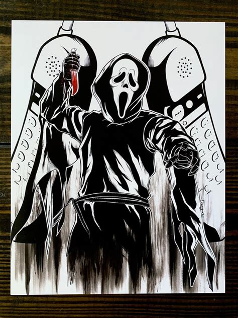 Ghostface Scream Original Art Print | Etsy