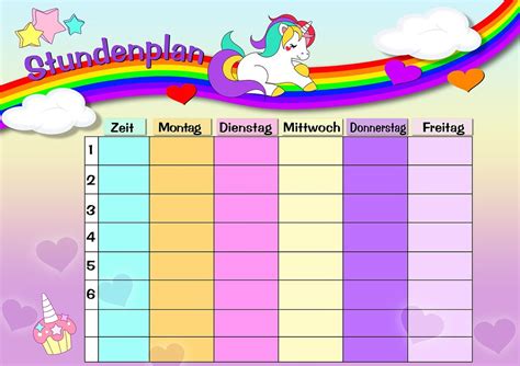 Timetable Unicorn Rainbow · Free image on Pixabay