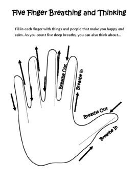 Five Finger Breathing and Thinking Activity by Counselor Prez | TPT