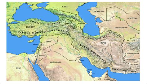 | Main mountain ranges of the Caucasus region and the Middle East... | Download Scientific Diagram